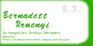 bernadett urmenyi business card
